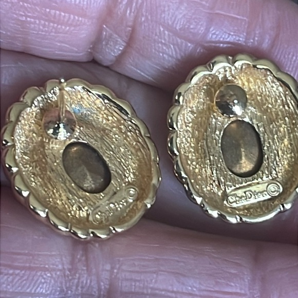 Christian Dior earrings gold x color stone fashion jewelry - Picture 5 of 6